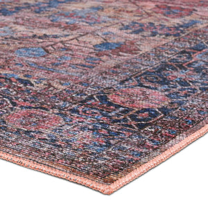 Jaipur Living Vindage Ainsworth Vin08 Powerloomed Machinemade 50% Polyester 50% Cotton Traditional Medallion Indoor Rug Blue, Pink 50% Polyester 50% Cotton Rug155415