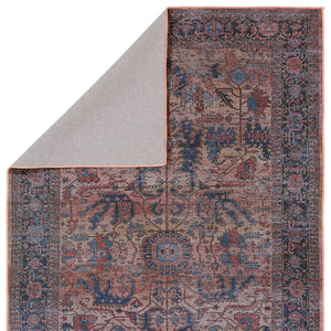 Jaipur Living Vindage Ainsworth Vin08 Powerloomed Machinemade 50% Polyester 50% Cotton Traditional Medallion Indoor Rug Blue, Pink 50% Polyester 50% Cotton Rug155415