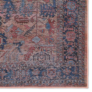 Jaipur Living Vindage Ainsworth Vin08 Powerloomed Machinemade 50% Polyester 50% Cotton Traditional Medallion Indoor Rug Blue, Pink 50% Polyester 50% Cotton Rug155415