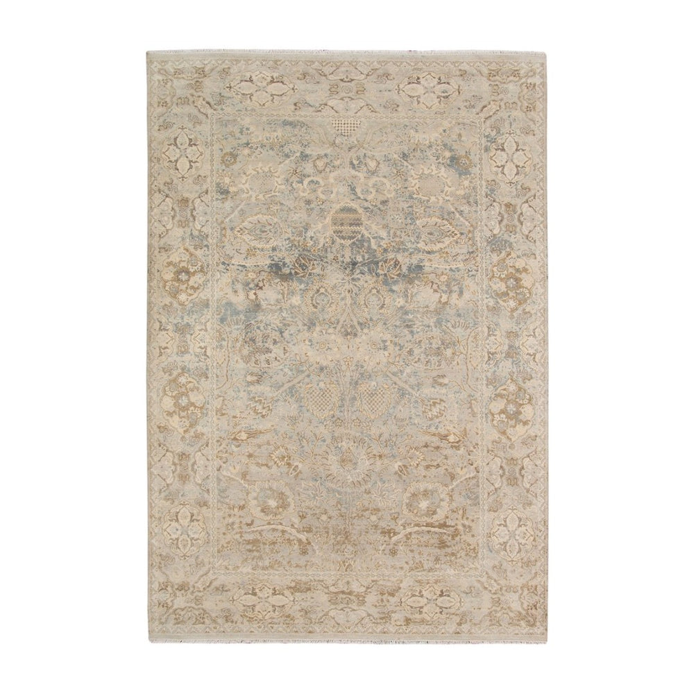 Amer Rugs Vintage Farmhouse Bordered Hand-knotted Area Rug In Neutral Tones For Timeless Home Elegance Polo Blue Wool Vin30912