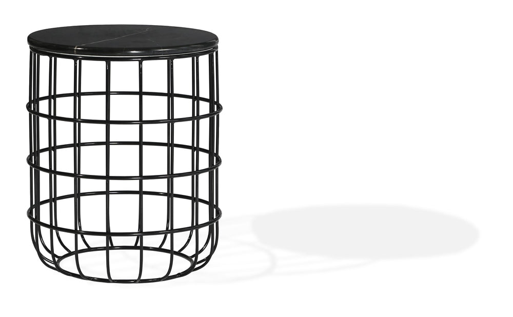 Soho Concept Violetta Marble End Table - Italian Black Marble Top & Sturdy Steel Frame, Elegant Living Accent Black  Soho-concept-dining-chair-13980