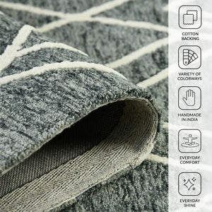 Amer Rugs Vista Transitional Geometric Hand-hooked Area Rug – Elegant, Soft, And Versatile Floor Accent Gray Wool Vis10203