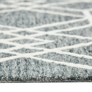 Amer Rugs Vista Transitional Geometric Hand-hooked Area Rug – Elegant, Soft, And Versatile Floor Accent Gray Wool Vis10203