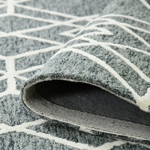 Amer Rugs Vista Transitional Geometric Hand-hooked Area Rug – Elegant, Soft, And Versatile Floor Accent Gray Wool Vis10203