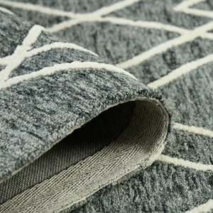 Amer Rugs Vista Transitional Geometric Hand-hooked Area Rug – Elegant, Soft, And Versatile Floor Accent Gray Wool Vis10203