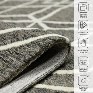 Amer Rugs Vista Transitional Geometric Hand-hooked Area Rug – Elegant, Soft, And Versatile Floor Accent Khaki Wool Vis20203