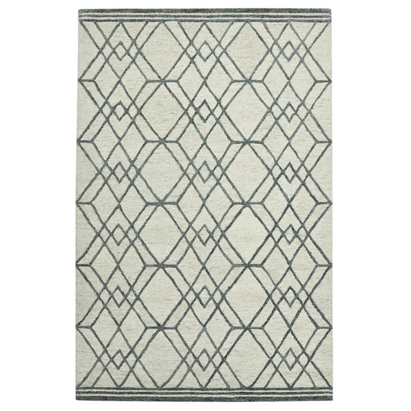 Amer Rugs Vista Transitional Geometric Hand-hooked Area Rug – Elegant, Soft, And Versatile Floor Accent Ivory Wool Vis40203