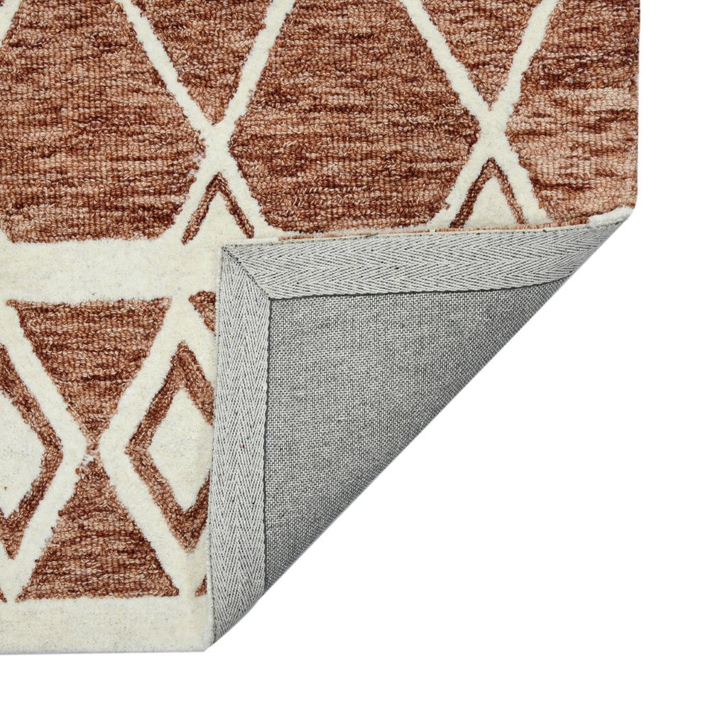 Amer Rugs Vista Transitional Geometric Hand-hooked Area Rug – Elegant, Soft, And Versatile Floor Accent Rust Wool Vis50203