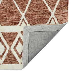 Amer Rugs Vista Transitional Geometric Hand-hooked Area Rug – Elegant, Soft, And Versatile Floor Accent Rust Wool Vis50203
