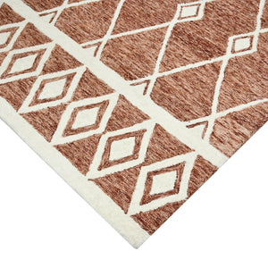 Amer Rugs Vista Transitional Geometric Hand-hooked Area Rug – Elegant, Soft, And Versatile Floor Accent Rust Wool Vis50203