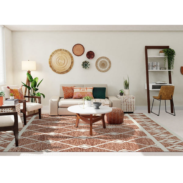 Amer Rugs Vista Transitional Geometric Hand-hooked Area Rug – Elegant, Soft, And Versatile Floor Accent Rust Wool Vis50203