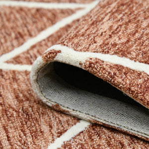 Amer Rugs Vista Transitional Geometric Hand-hooked Area Rug – Elegant, Soft, And Versatile Floor Accent Rust Wool Vis50203