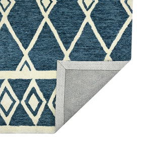 Amer Rugs Vista Transitional Geometric Hand-hooked Area Rug – Elegant, Soft, And Versatile Floor Accent Navy Wool Vis60203