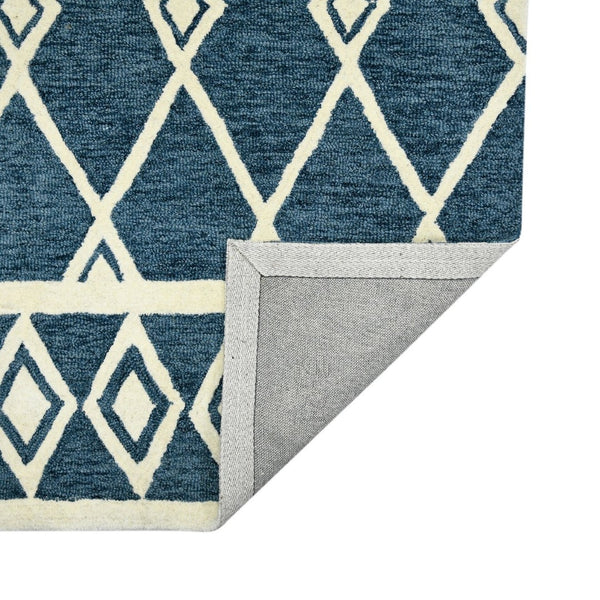 Amer Rugs Vista Transitional Geometric Hand-hooked Area Rug – Elegant, Soft, And Versatile Floor Accent Navy Wool Vis60203