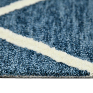 Amer Rugs Vista Transitional Geometric Hand-hooked Area Rug – Elegant, Soft, And Versatile Floor Accent Navy Wool Vis60203