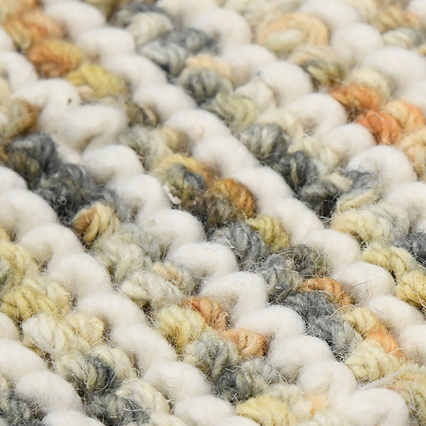 Vivid Hand-woven Wool Cotton Striped Area Rug Warm Tones for Living Rooms