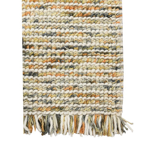 Vivid Hand-woven Wool Cotton Striped Area Rug Warm Tones for Living Rooms