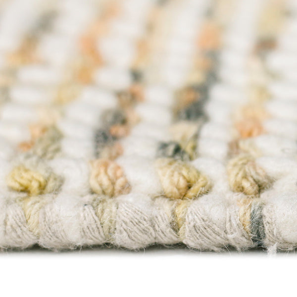 Vivid Hand-woven Wool Cotton Striped Area Rug Warm Tones for Living Rooms