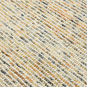 Vivid Hand-woven Wool Cotton Striped Area Rug Warm Tones for Living Rooms