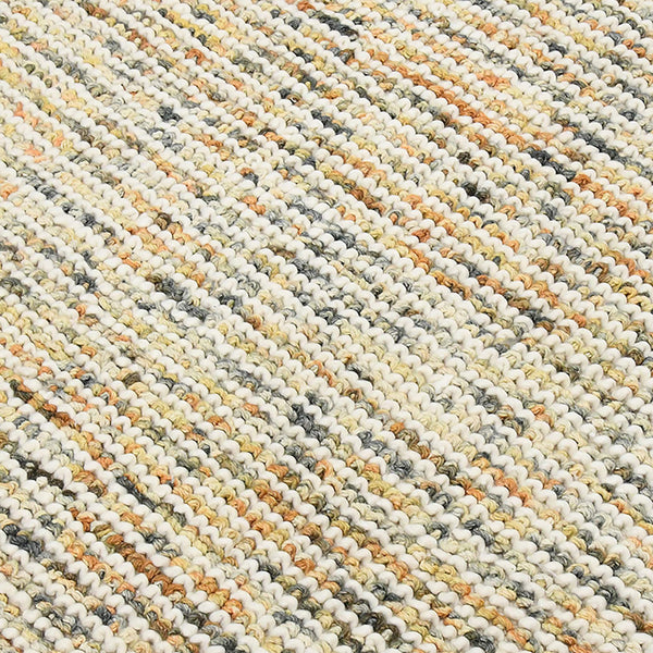 Vivid Hand-woven Wool Cotton Striped Area Rug Warm Tones for Living Rooms