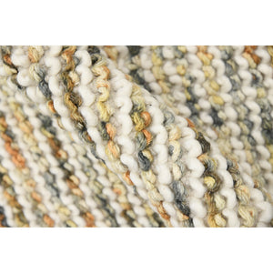 Vivid Hand-woven Wool Cotton Striped Area Rug Warm Tones for Living Rooms