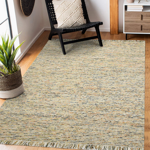 Vivid Hand-woven Wool Cotton Striped Area Rug Warm Tones for Living Rooms