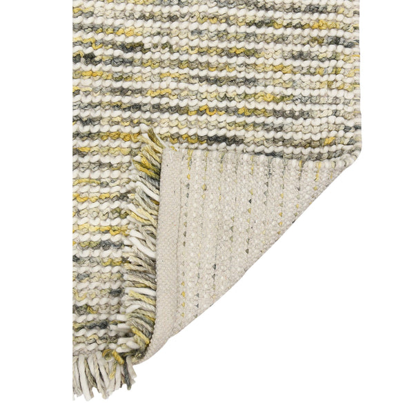 Vivid Hand-woven Wool Cotton Striped Rug with Cableknit Texture for Farmhouse Modern Interiors