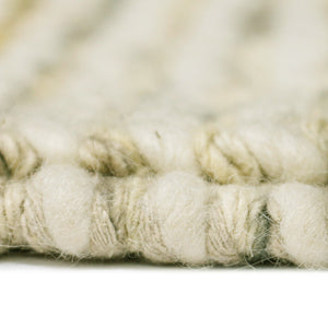 Vivid Hand-woven Wool Cotton Striped Rug with Cableknit Texture for Farmhouse Modern Interiors