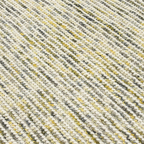 Vivid Hand-woven Wool Cotton Striped Rug with Cableknit Texture for Farmhouse Modern Interiors