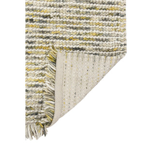 Vivid Hand-woven Wool Cotton Striped Rug with Cableknit Texture for Farmhouse Modern Interiors