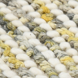 Vivid Hand-woven Wool Cotton Striped Rug with Cableknit Texture for Farmhouse Modern Interiors
