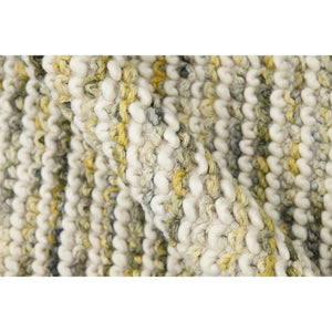 Vivid Hand-woven Wool Cotton Striped Rug with Cableknit Texture for Farmhouse Modern Interiors