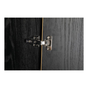 Moe's Home Mako Bar Cabinet: Elegant Solid Oak Design With Brass Accents For A Stylish Home Entertaining Space Grey Shagreen Patterned Polyurethane,Brass Legs Vl-1047-15