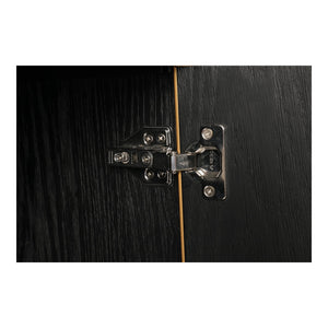 Moe's Home Mako Art Deco-inspired Sideboard With Vegan Leather Upholstery And Antique Gold Accents Grey Shagreen Patterned Polyurethane,Brass Legs Vl-1048-15