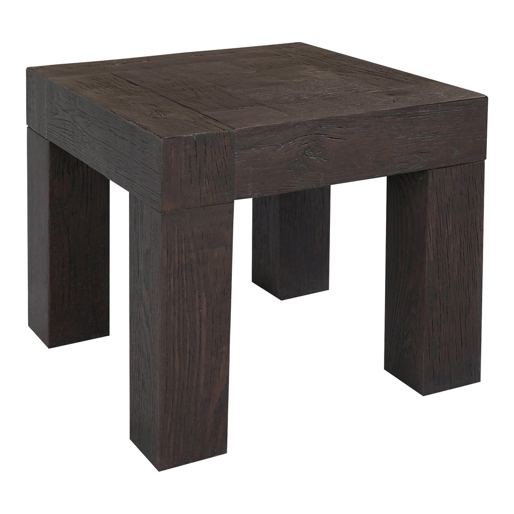 Moe's Home Evander Side Table - Hand-painted Solid Reclaimed Oak With Rustic Charm & Contemporary Elegance Brown Solid Reclaimed Oak,Plywood Support Vl-1059-03