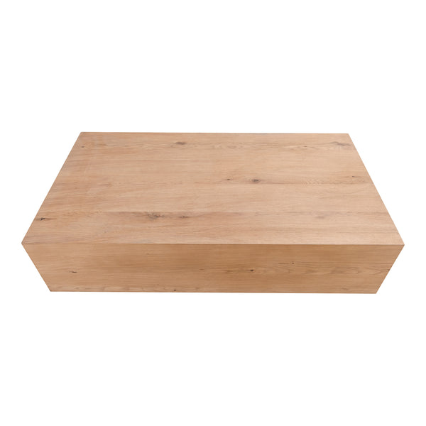 Moe's Home Acre Coffee Table - Elegant Modern Rustic Design In Solid Oak, Showcasing Unique Wood Character Natural Solid Oak And Oak Veneer Vl-1066-24