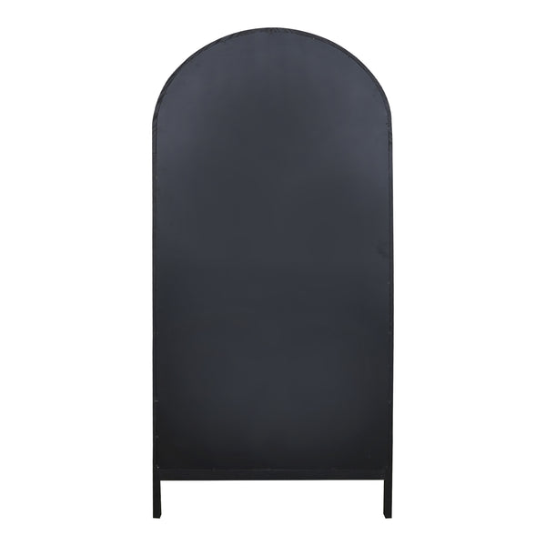 Moe's Home Wilde Display Cabinet: Elegant Solid Oak Storage Solution With Architectural Design And Versatile Style Black Solid Oak,Oak Veneer Vl-1067-02