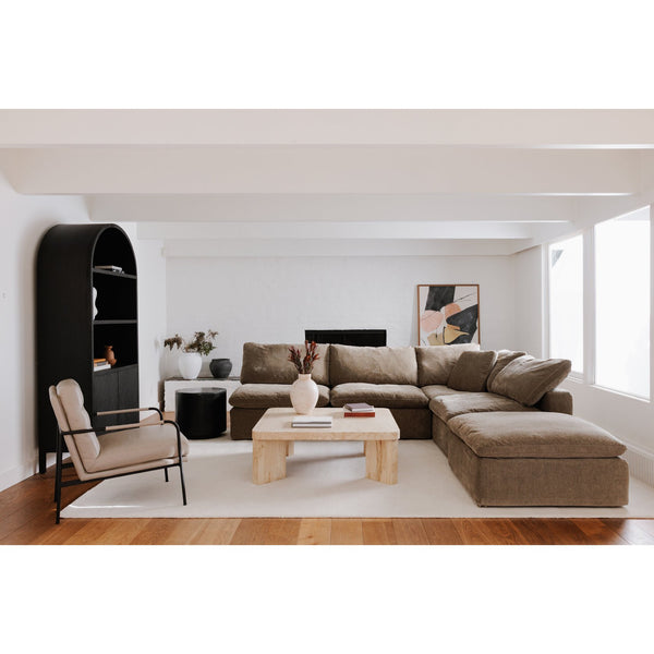 Moe's Home Wilde Display Cabinet: Elegant Solid Oak Storage Solution With Architectural Design And Versatile Style Black Solid Oak,Oak Veneer Vl-1067-02