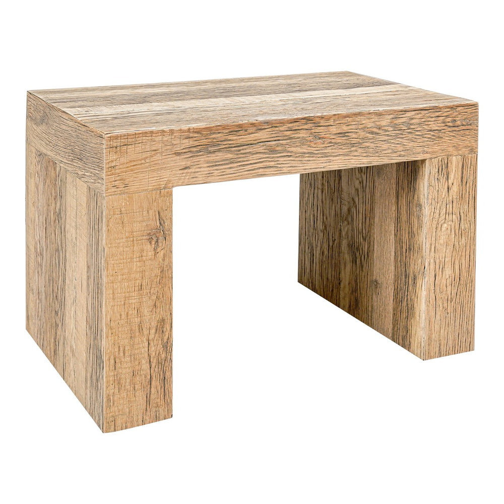 Moe's Home Evander Dining Stool - Hand-painted Solid Reclaimed Oak With Unique Character For Modern Spaces Natural Solid Reclaimed Oak,Plywood Support Vl-1077-24