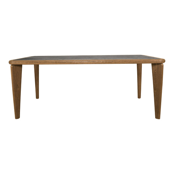 Moe's Home Loden Dining Table - Modern Cottage Charm With Two-tone Oak Finish, Seats 8, Perfect For Heritage Spaces Brown Solid Oak Legs And Table Top Frame,Oak Veneer Table Top Vl-1082-03