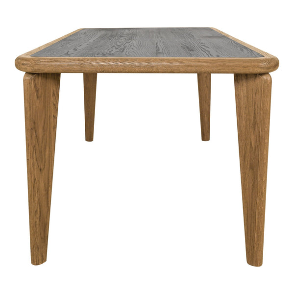 Moe's Home Loden Dining Table - Modern Cottage Charm With Two-tone Oak Finish, Seats 8, Perfect For Heritage Spaces Brown Solid Oak Legs And Table Top Frame,Oak Veneer Table Top Vl-1082-03