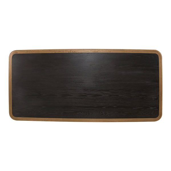 Moe's Home Loden Dining Table - Modern Cottage Charm With Two-tone Oak Finish, Seats 8, Perfect For Heritage Spaces Brown Solid Oak Legs And Table Top Frame,Oak Veneer Table Top Vl-1082-03
