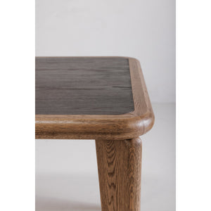 Moe's Home Loden Dining Table - Modern Cottage Charm With Two-tone Oak Finish, Seats 8, Perfect For Heritage Spaces Brown Solid Oak Legs And Table Top Frame,Oak Veneer Table Top Vl-1082-03
