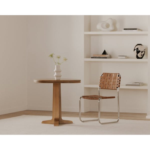 Moe's Home Charles Cafe Table - Timeless Design With Solid Pine And Elegant Double Bullnose Edge For Every Space Natural Solid Pine Edge With Pine Veneer Over Plywood Top,Solid Pine Base Vl-1088-24-0