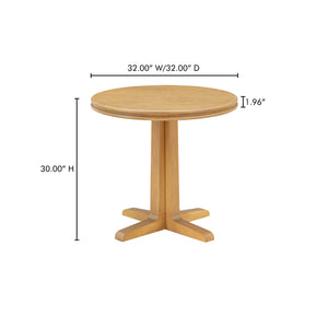 Moe's Home Charles Cafe Table - Timeless Design With Solid Pine And Elegant Double Bullnose Edge For Every Space Natural Solid Pine Edge With Pine Veneer Over Plywood Top,Solid Pine Base Vl-1088-24-0