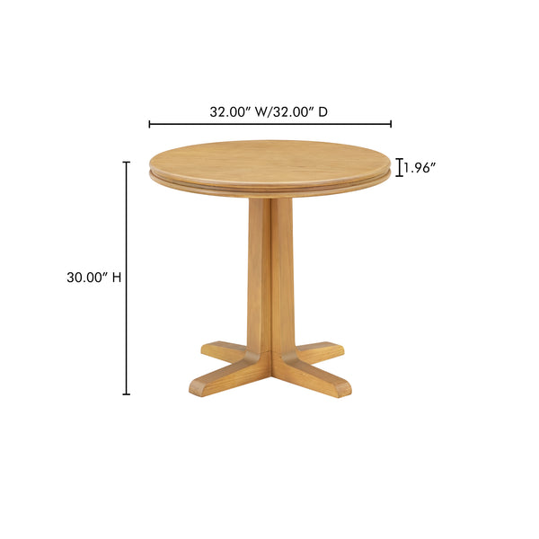 Moe's Home Charles Cafe Table - Timeless Design With Solid Pine And Elegant Double Bullnose Edge For Every Space Natural Solid Pine Edge With Pine Veneer Over Plywood Top,Solid Pine Base Vl-1088-24-0