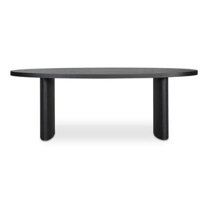 Moe's Home William Dining Table With Herringbone Pattern Top And Rounded Edges - Seats 6 Comfortably Black Oak Veneer Over Mdf Vl-1090-02-0