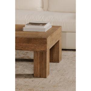 Moe's Home Evander Coffee Table - Rustic Elegance In Reclaimed Oak With Unique Grains And Contemporary Design Natural Reclaimed Oak,Plywood Vl-1091-24