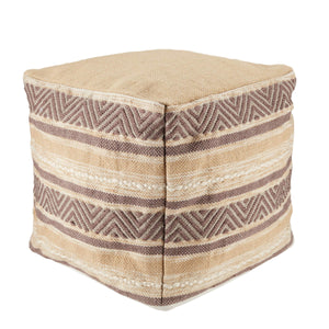 Jaipur Living Jaipur Living Vilano Handwoven Striped Cube Pouf for Indoor Outdoor Boho Decor POF100500