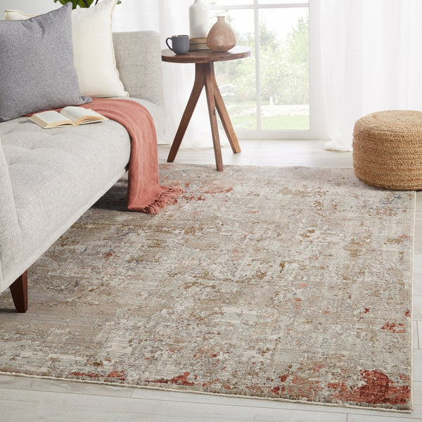 Jaipur Living Valentia Marzena Vln01 Powerloomed Machinemade 70% Polyester 30% Viscose Abstract Abstract Indoor Rug Tan, Rust 70% Polyester 30% Viscose Rug151233